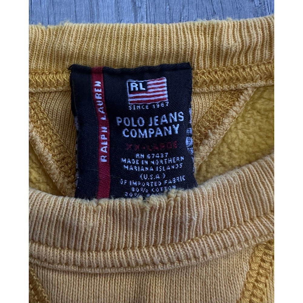 Vintage Ralph Lauren Polo Jeans Co Women's Cropped USA Flag Sweatshirt XX-Large - Picture 6 of 14